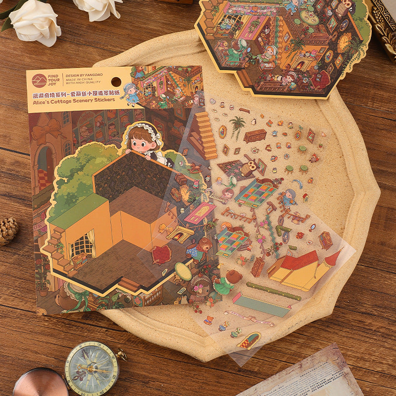 Magical House 3D Sticker | 4 Cute Miniature Scenes