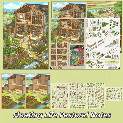 Warm & Rustic Moments 3D Sticker | 5 Cute Miniature Scenes