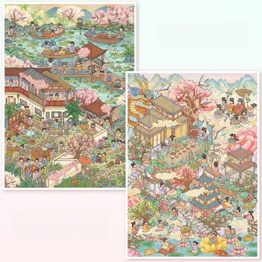Summer Breeze 3D Sticker | 2 Cute Miniature Scenes