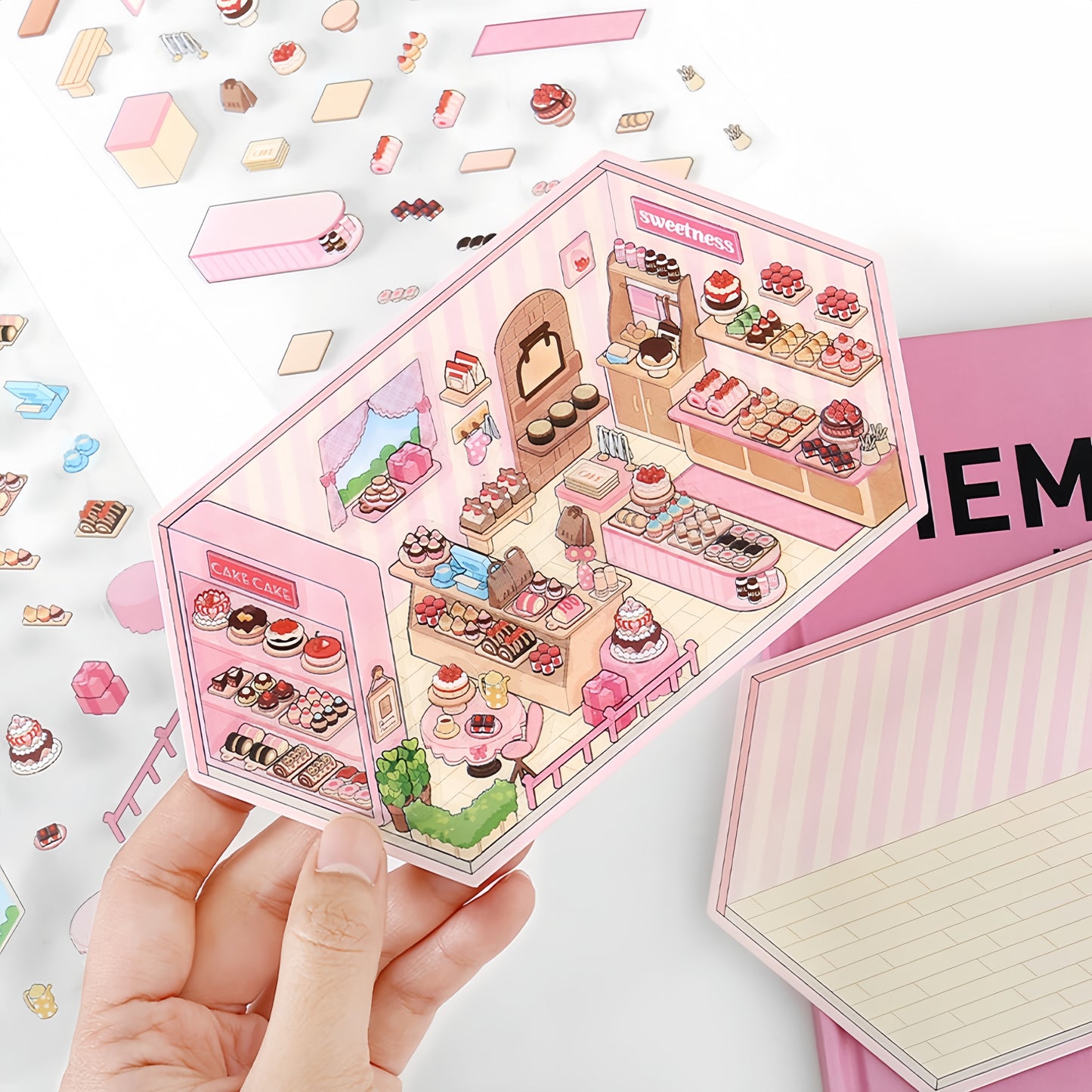 Small Corner Series 3D Sticker | 4 Cute Miniature Scenes