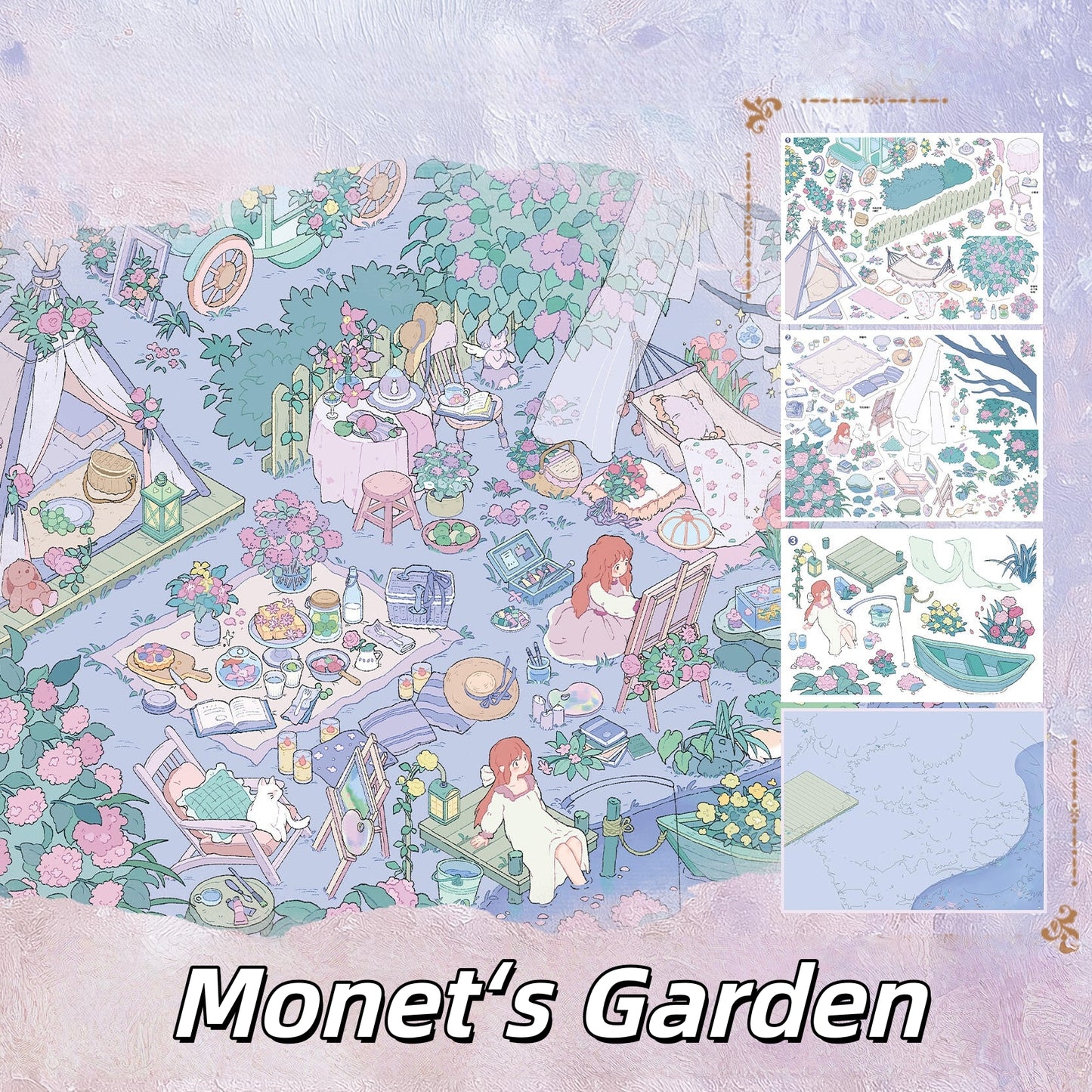 Golden Moments 3D Sticker | 5 Cute Miniature Scenes