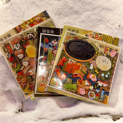 Japan Flavor 3D Sticker | 3 Cute Miniature Scenes
