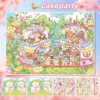 Cozy Time 3D Sticker | 2 Cute Miniature Scenes
