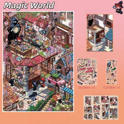 Imaginary Worlds 3D Sticker | 3 Cute Miniature Scenes
