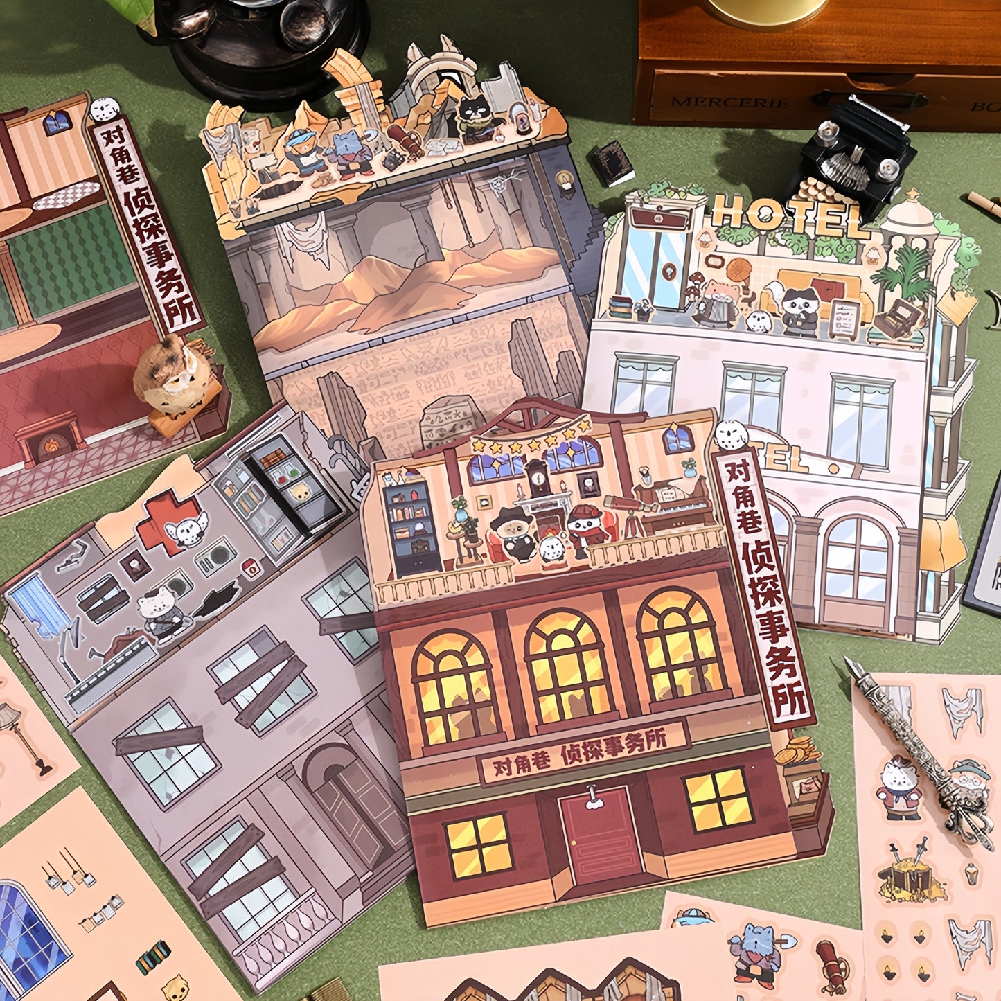 Explorers‘ Guild 3D Sticker | 4 Cute Miniature Scenes