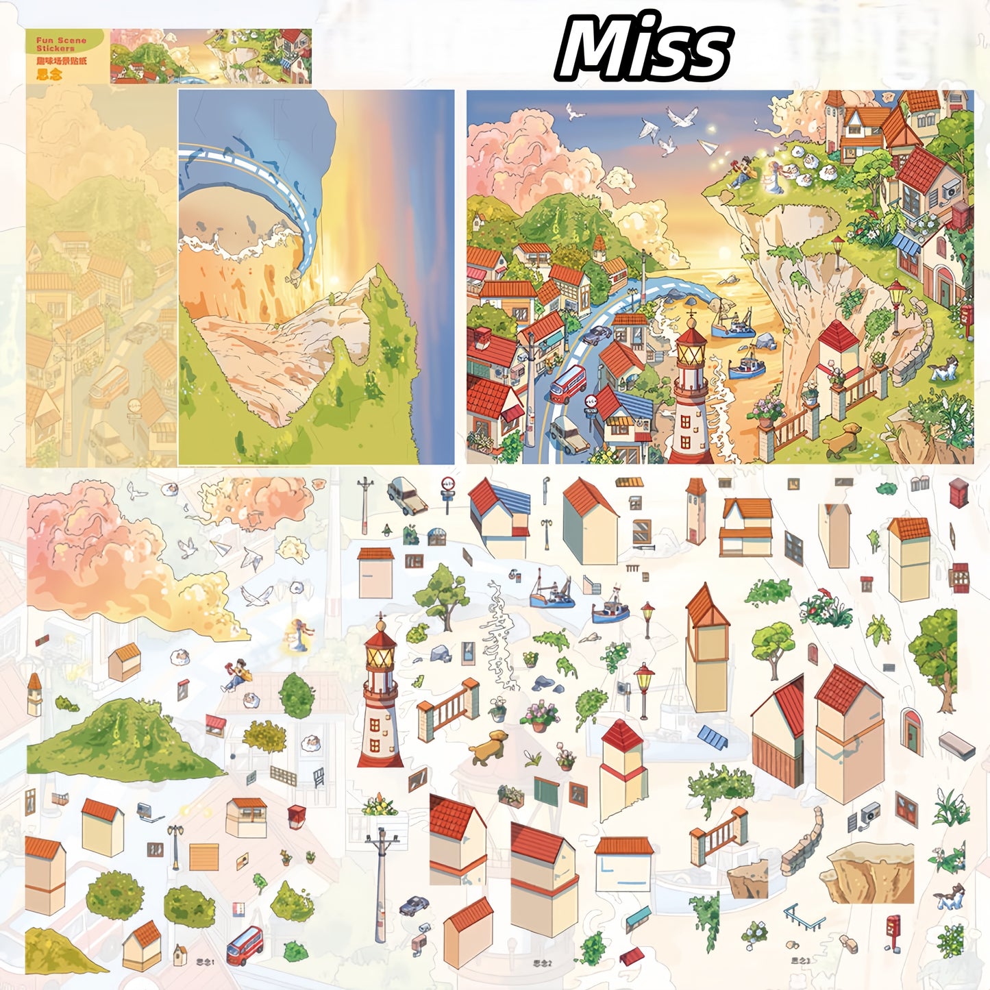 Memories ＆ Miss 3D Sticker | 2 Cute Miniature Scenes