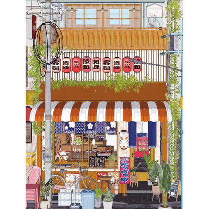 Japanese Street Scenes 3D Sticker | 4 Cute Miniature Scenes