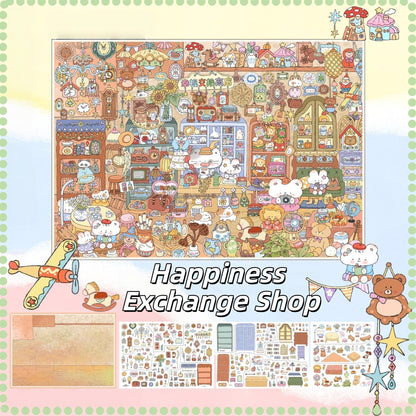 Whimsical Corners 3D Sticker | 3 Cute Miniature Scenes