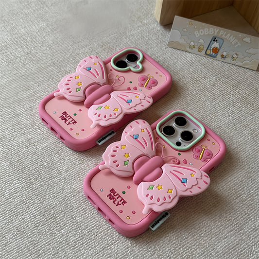 3D Butterfly Stand Silicone Phone Case