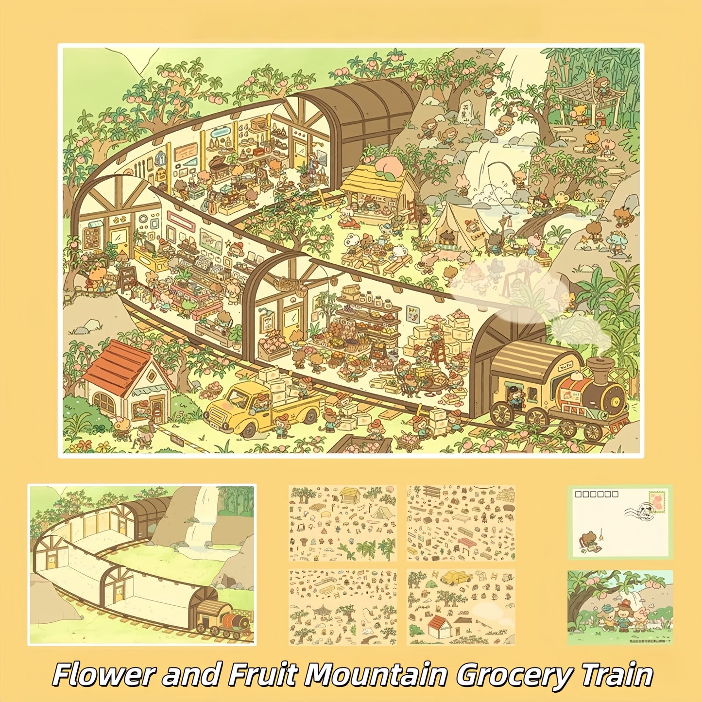 Journey to the West Travel Guide 3D Sticker | 2 Cute Miniature Scenes