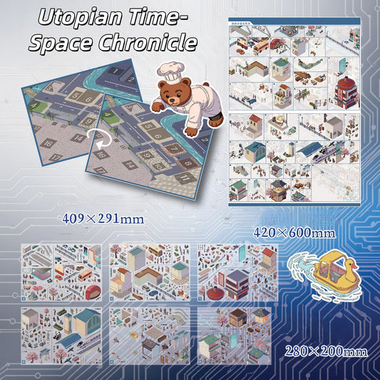 Utopian Time-Space Chronicle 3D Sticker