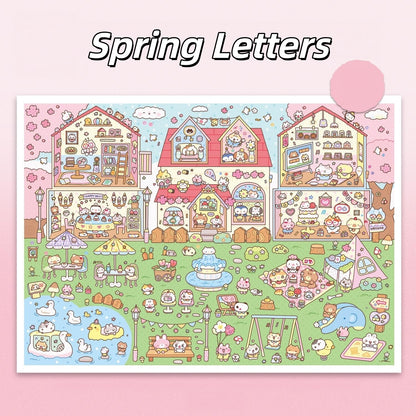 Soft Season 3D Sticker | 2 Cute Miniature Scenes