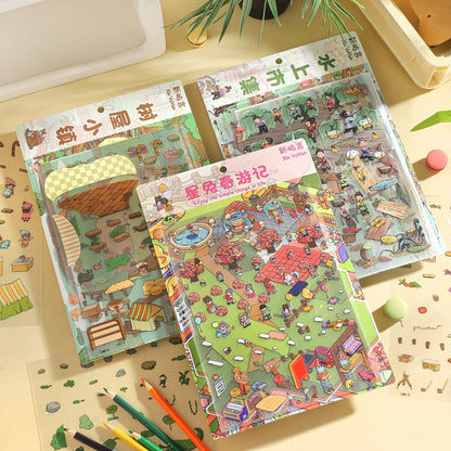 Whimsical Life 3D Sticker | 3 Cute Miniature Scenes