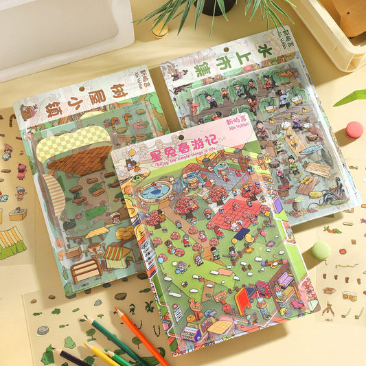 Whimsical Life 3D Sticker | 3 Cute Miniature Scenes