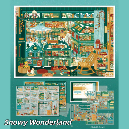 Snow Magic 3D Sticker | 2 Cute Miniature Scenes