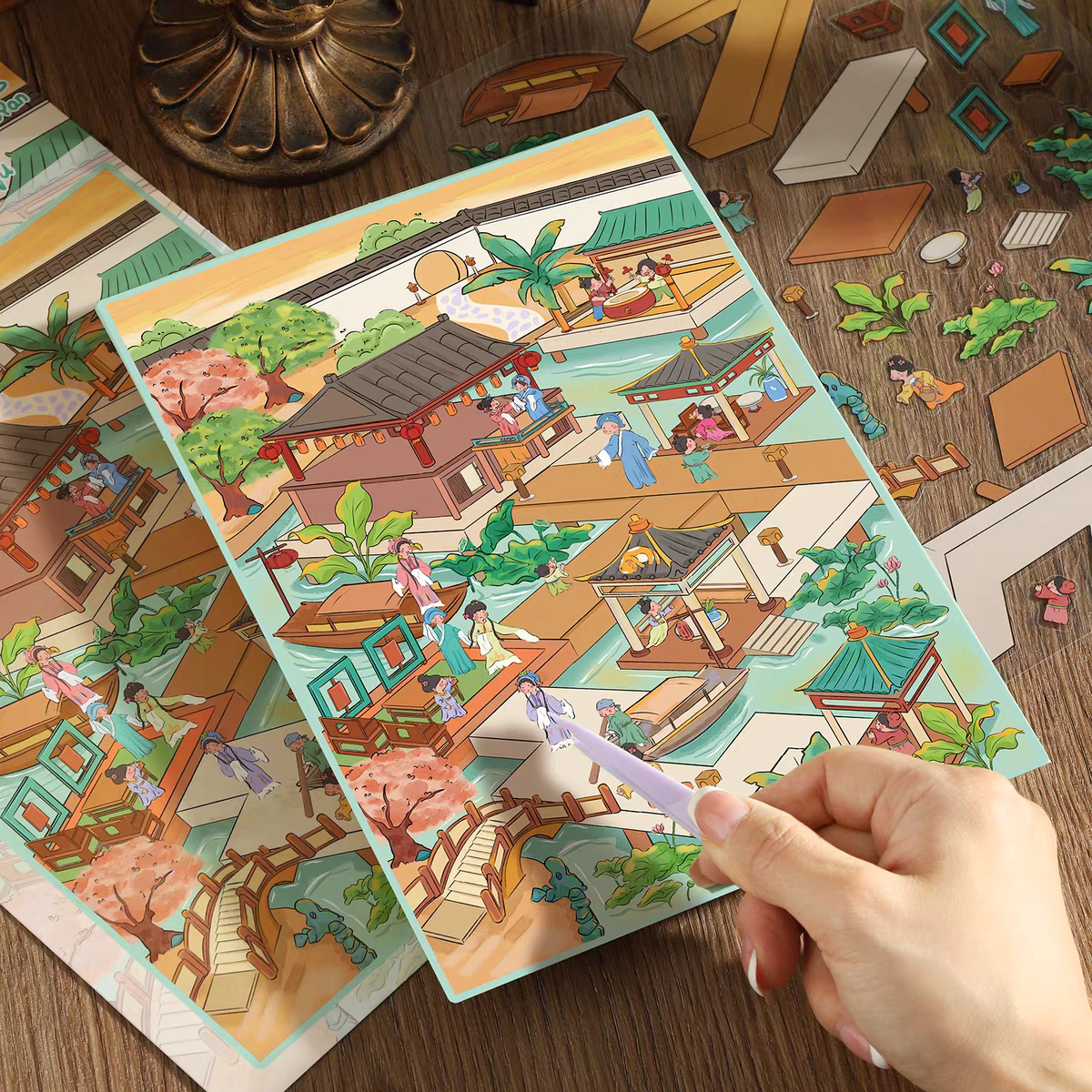 Four Arts 3D Sticker | 4 Cute Miniature Scenes