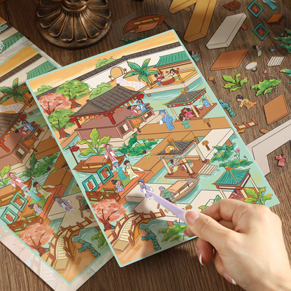 Four Arts 3D Sticker | 4 Cute Miniature Scenes