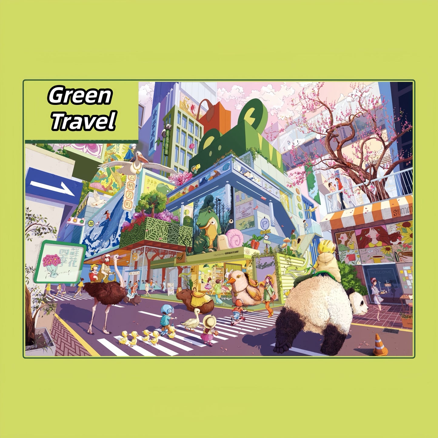 Green Life 3D Sticker | 2 Cute Miniature Scenes