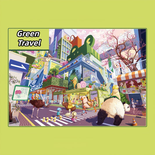 Green Life 3D Sticker | 2 Cute Miniature Scenes