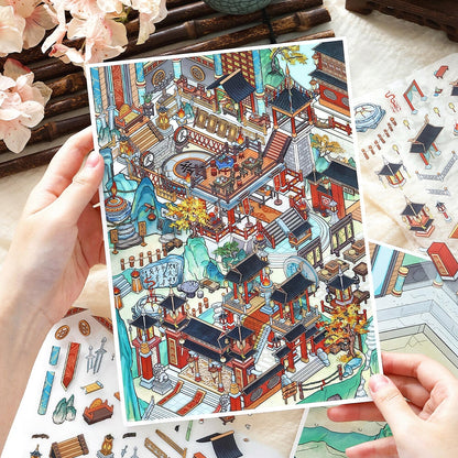 Dueling Stages 3D Sticker | 2 Cute Miniature Scenes