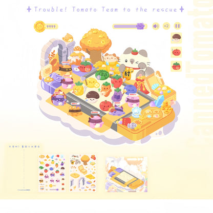 Tomato World 3D Sticker | 3 Cute Miniature Scenes
