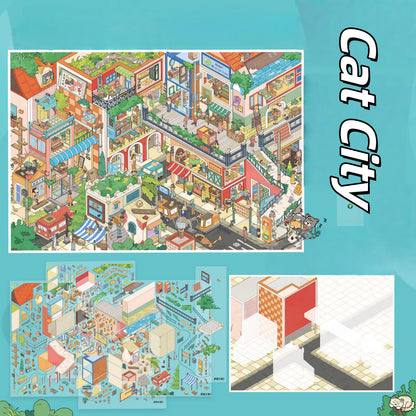 Other World 3D Sticker | 3 Cute Miniature Scenes