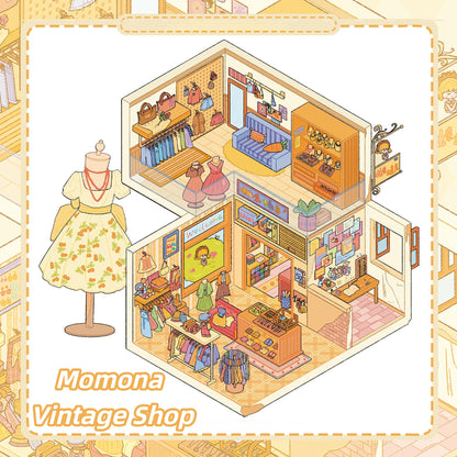 Retro Shop 3D Sticker | 3 Cute Miniature Scenes