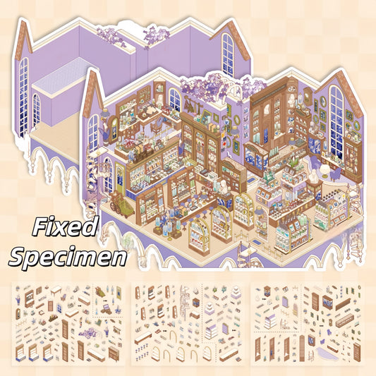 Memory Exhibition Room 3D Sticker | 2 Cute Miniature Scenes