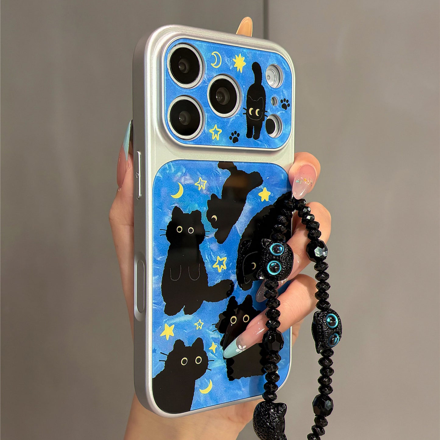 Starry Blue Cat Acrylic Phone Case