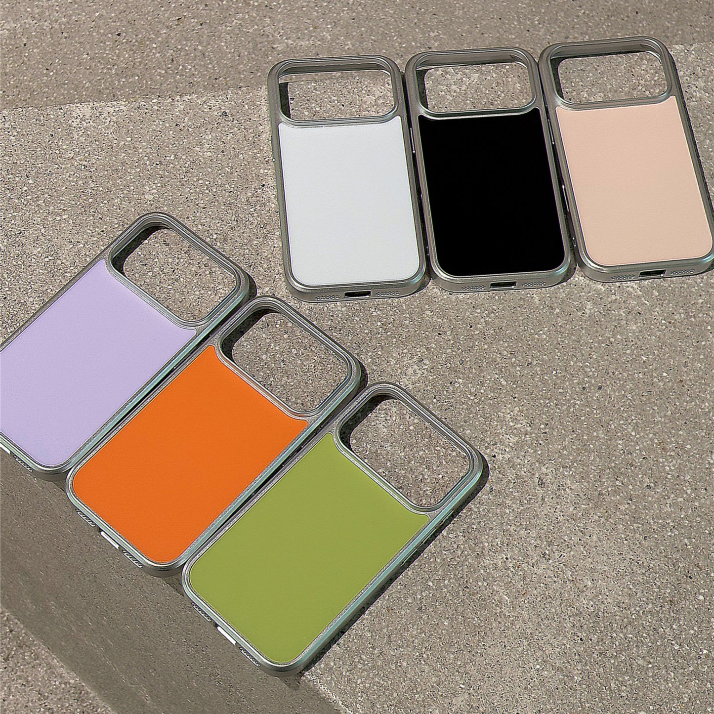 Macaron Solid Color Metal Phone Case