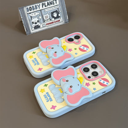 Flying Elephant Stand Silicone Phone Case