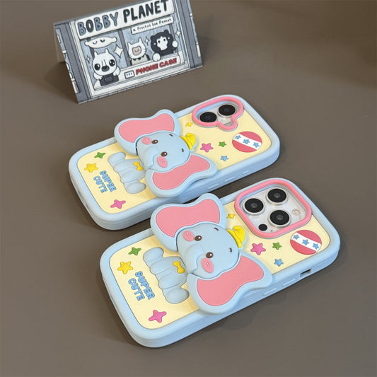 Flying Elephant Stand Silicone Phone Case