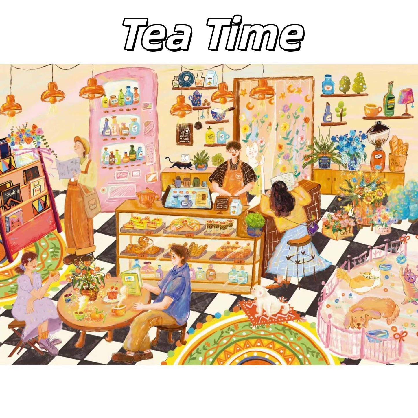 Reading Time & Tea Time 3D Sticker | 2 Cute Miniature Scenes