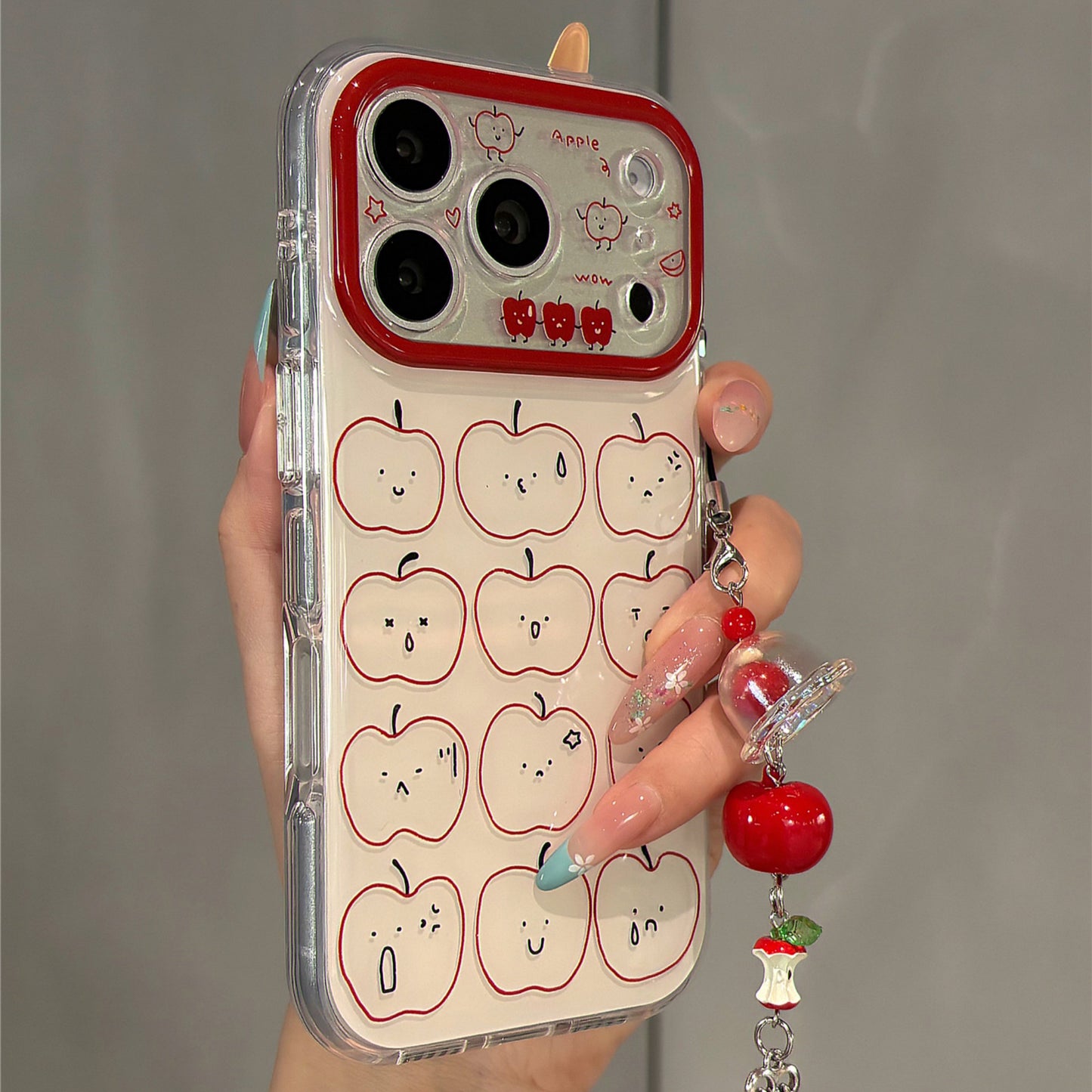 Cute Line Red Apple Acrylic Phone Case