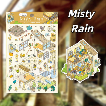 Cottages in the Forest 3D Sticker | 4 Cute Miniature Scenes