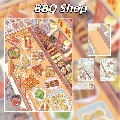 Let’s Eat Together 3D Sticker | 4 Cute Miniature Scenes
