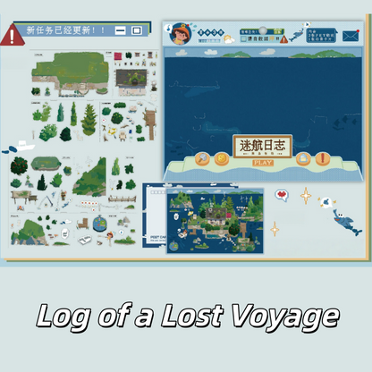 Pixel Island 3D Sticker | 5 Cute Miniature Scenes