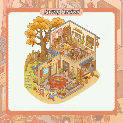 Festival Series 3D Sticker | 3 Cute Miniature Scenes
