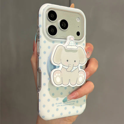 Polka Dot Baby Elephant Magnetic Stand Acrylic Phone Case