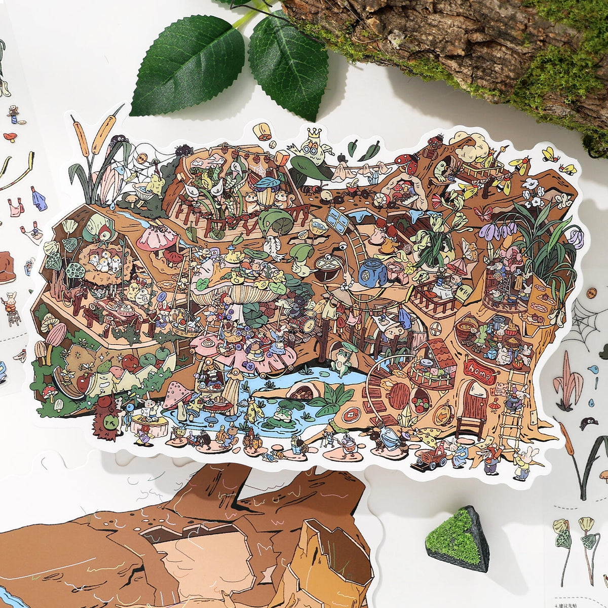 Sunken Secrets 3D Sticker | 2 Cute Miniature Scenes