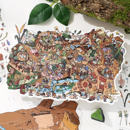 Sunken Secrets 3D Sticker | 2 Cute Miniature Scenes