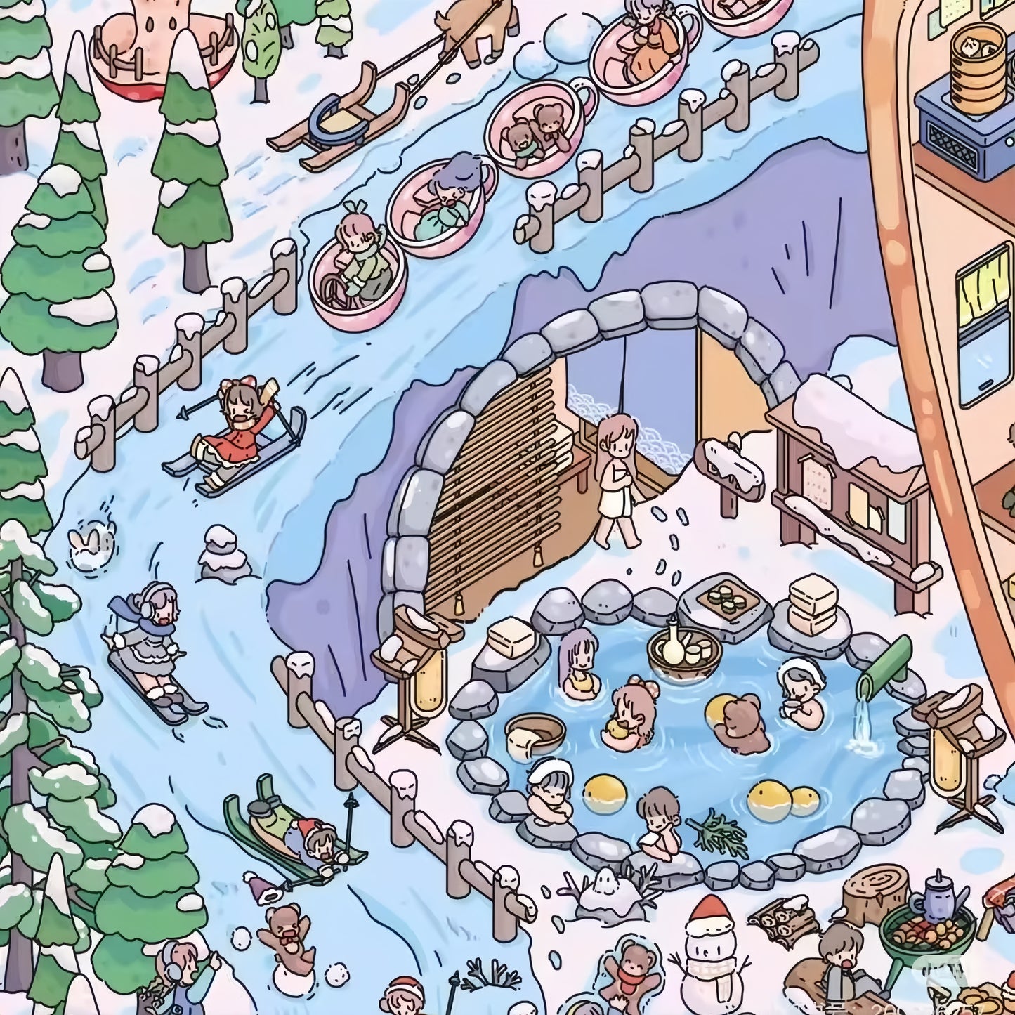 Vegetable Town 3D Sticker | 2 Cute Miniature Scenes