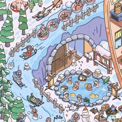 Vegetable Town 3D Sticker | 2 Cute Miniature Scenes