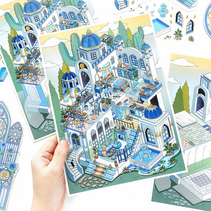European-style Architecture 3D Sticker | 2 Cute Miniature Scenes