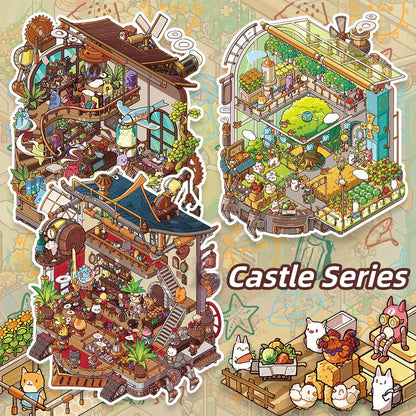 Castle Series 3D Sticker | 3 Cute Miniature Scenes