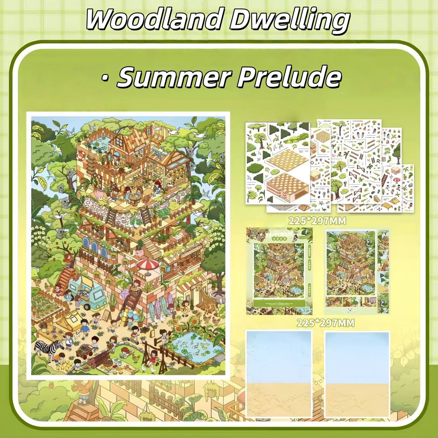 Summer Starts 3D Sticker | 2 Cute Miniature Scenes