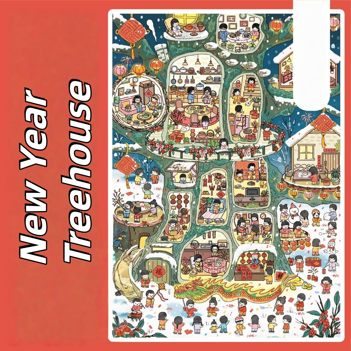 Chinese New Year 3D Sticker | 2 Cute Miniature Scenes