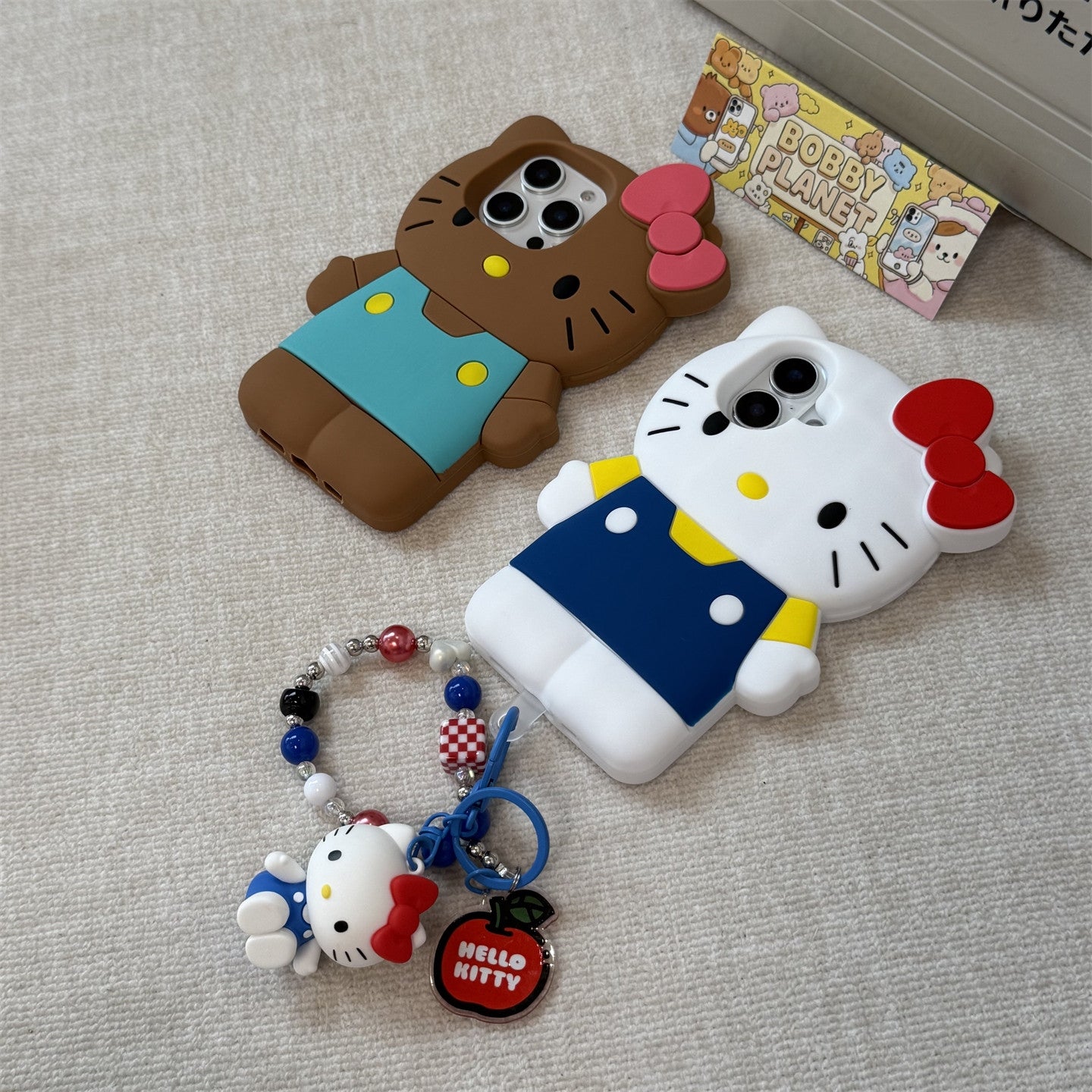 3D White & Black Cat Silicone Phone Case