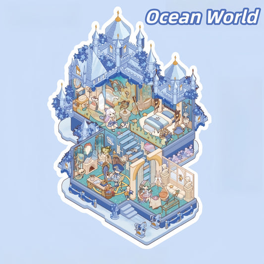 Whimsy House 3D Sticker | 4 Cute Miniature Scenes