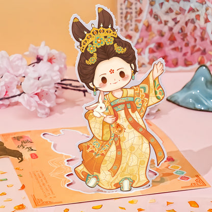 Chinese Costume Restoration 3D Sticker | 4 Cute Miniature Scenes